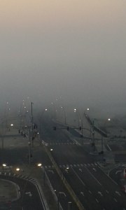 By sunrise, the fog had descended. 