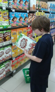 Went back to Waitrose for cereal, and no I did not let him buy this particular selection. 